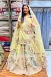 Figure Patterb Green Bridal Lehenga Choli