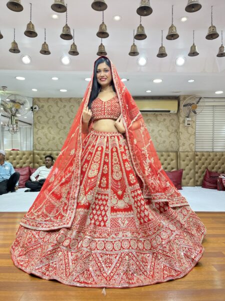 Designer Rich Red Bridal Lehenga Choli