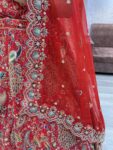 Red Figure Pattern Work Bridal Lehenga Choli