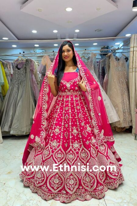 Royal Pink Designer Handwork Lehenga Choli