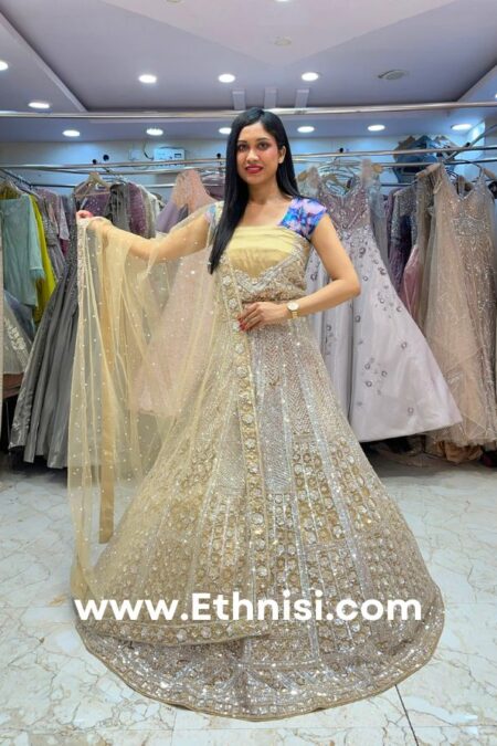 Ivory Pearls and Sequin Handwork Lehenga Choli