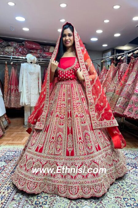 Stunning Red Royal Bridal Lehenga Choli