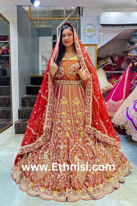 Rust Color Dreamy Bridal Lehenga Choli