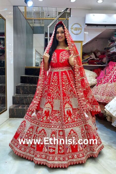 Designer Red Bridal Lehenga Choli