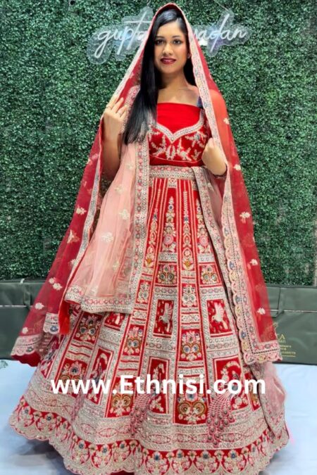 Red Designer Bridal Lehenga Choli