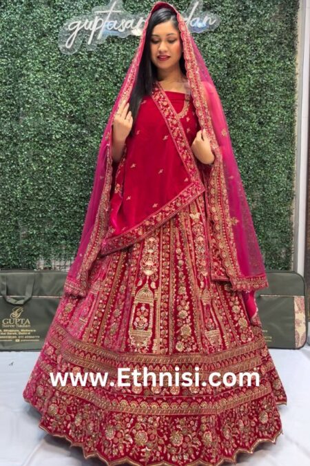 Red Affordable Bridal Lehenga Choli