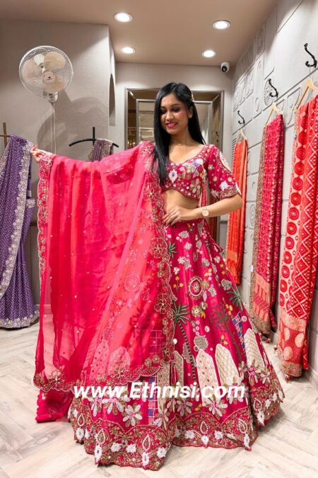 Designer Red Lehenga Choli for Wedding Guests