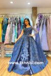 Royal Blue Handwork Engagement Gown