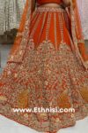 Orange Off Beat Handwork Bridal Lehenga Choli