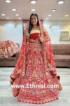 Red Stunning Designer Handwork Bridal Lehenga Choli