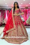 Red Calcutta Work Royal Bridal Lehenga Choli