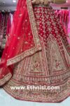 Red Calcutta Work Royal Bridal Lehenga Choli