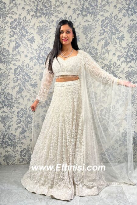 White heavy Handwork Lehenga Choli