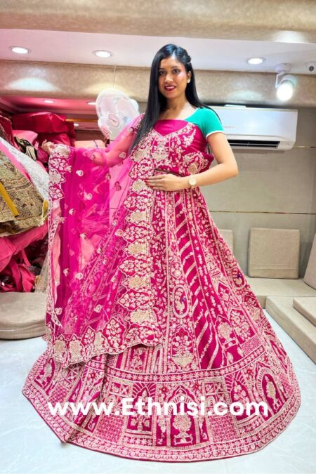 Magenta Pink Royal Handwork Lehenga Choli