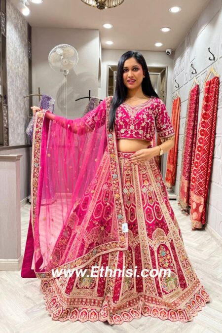 Royal Pink Handwork Designer Lehenga Choli