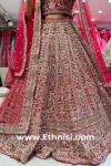 Royal Red Calcutta Handwork Bridal Lehenga Choil