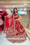 Micro Velvet Rich Red Handwork Lehenga Choli