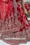 Micro Velvet Rich Red Handwork Lehenga Choli