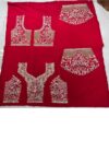 Royal Red Calcutta Handwork Bridal Lehenga Choil