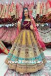 Ball Pattern Maroon and Mustard Bridal Lehenga Choli