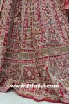 Royal Red Calcutta Handwork Bridal Lehenga Choil