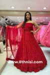 Monotone Red Handwork Lehenga Choli