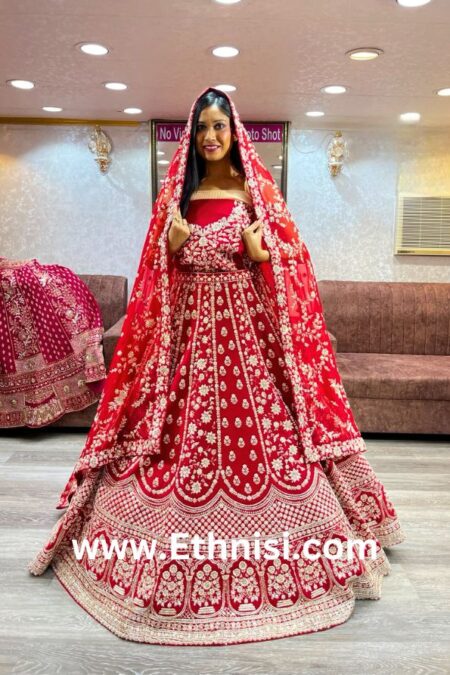 Rich Red Designer Bridaql Lehenga Choli