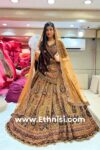 Mustard and Maroon Bridal Lehenga Choli