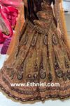 Mustard and Maroon Bridal Lehenga Choli