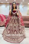 Maroon Designer Handwork Bridal Lehenga Choli