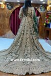 Royal Green Long Trail Bridal Dress