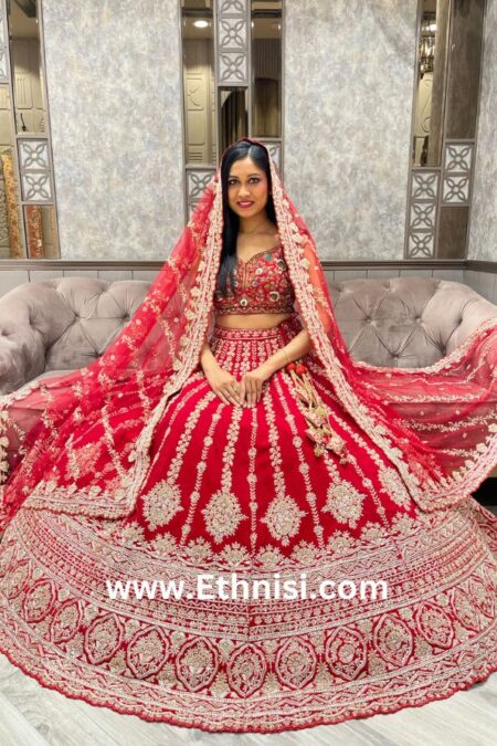 Royal Red Handwork Lehenga Choli