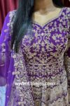 Purple Dabka Work Designer Dress